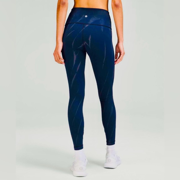 Lululemon Wunder Train High Rise Tights 25” Sun Bleached Wash True Navy Size 0 - Picture 8 of 9